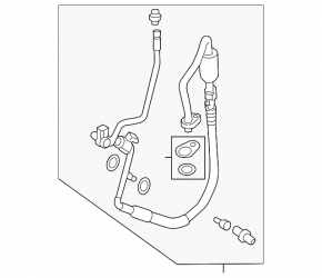 Lincoln MKZ 13-20 hybrid air conditioner condenser-compressor tube for R134A, with cap