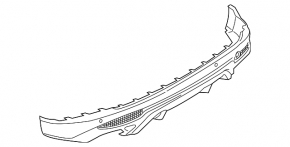 Rear bumper lip Ford Edge 15-18 prerest SPORT without parking sensors, without towbar