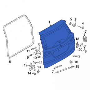 Naked trunk door Ford Ecosport 18-22 for spare tire