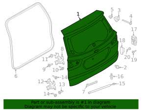 Naked trunk door Ford Ecosport 18-22 for spare tire