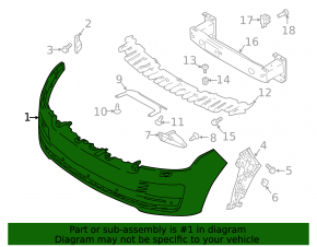 Bare front bumper for Land Rover Range Rover 2018-2021, for parking assistance