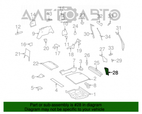 Mercedes X164 GL left rear pillar trim, beige