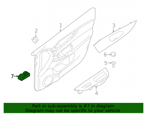 Nissan Rogue 14-20 black rear left window control