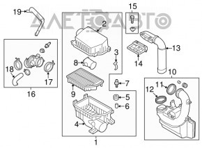 Air duct for manifold Kia Forte 4d 14-16 prerest 1.8