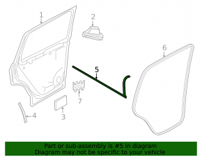 Door seal on the right threshold VW Taos 22-25
