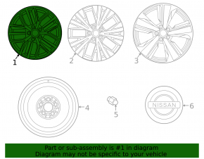Wheel disk R17 x 7.5J ET:40 Nissan Rogue 21-26 ALINK 