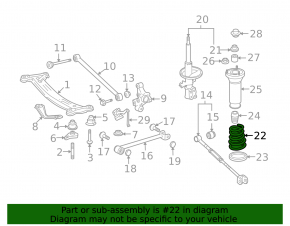Rear left spring for Toyota Avalon 2012
