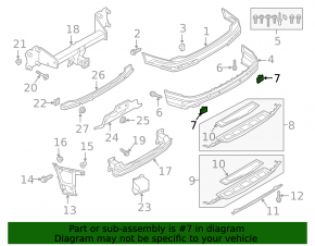 Tow hook plug rear bumper right Audi Q7 16-19