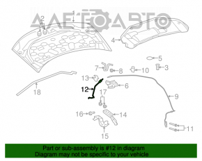 Hood Support Chrysler 200 11-14