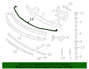 Cable for fastening the upper absorber of the front bumper BMW 3 G20 19-22