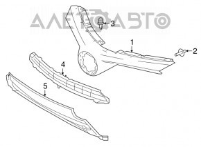 Radiator grill Toyota Rav4 16-18 with chrome moldings