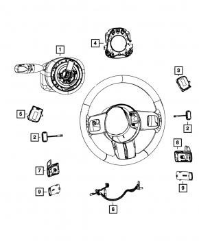 Steering wheel control button right Dodge Challenger 11-14