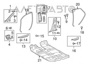 Lexus RX350 RX450h 10-15 rear left door sill, beige
