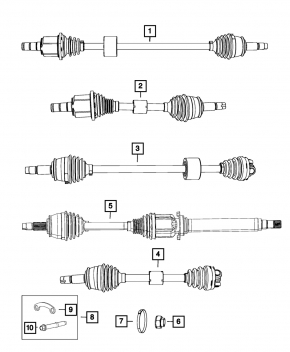 Drive half shaft front right Fiat 500 12-17 manual transmission