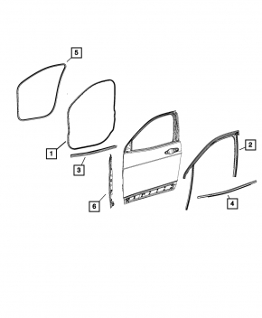Jeep Cherokee KL 14-18 front left door seal
