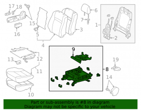 Right passenger seat position sensor for Toyota Camry v50 12-14