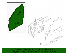 Front left door seal for Nissan Murano z50 03-07