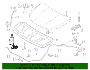 Hood lock Kia Sorento 24-26 hybrid
