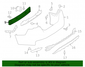 Rear Bumper Reinforcement Nissan Altima 19-