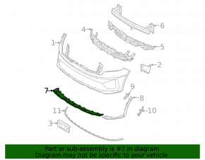 Front bumper center lip for Kia Sorento 21-24 HEV, PHEV silver