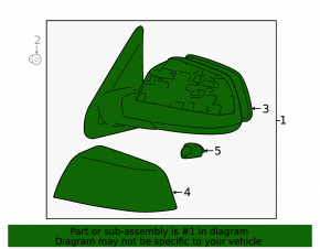 Left side mirror assembly for Toyota Tundra 18-21 (18 pins)