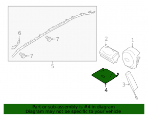 Airbag front right seat lower Subaru Legacy 15-19