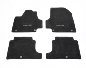 Set of floor mats for Hyundai Ioniq 5 22-24 black cloth under the adjustable center console