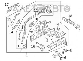 Front right quarter Ford Escape MK4 20-22 type 1 gold, on the body, dented