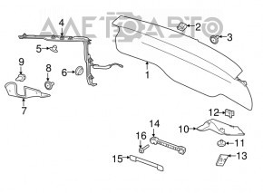 Right tailgate position sensor Jaguar F-Pace X761 17-23