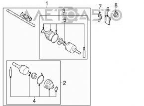 Front right axle shaft for Nissan Versa 1.8 10-12