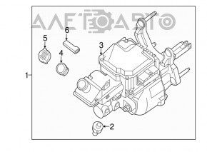 Nissan Leaf 13-14 brake master cylinder with vacuum booster assembly