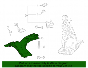 Lower control arm front right Toyota Sienna 21-25