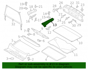 Right trunk floor lining bracket for Mini Cooper Countryman R60 10-16