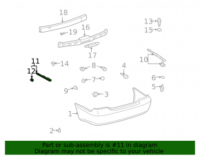 Rear bumper bracket upper left Toyota Camry v30 2.4