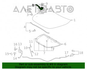 Hood hinge left Toyota Highlander 20-