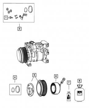 Air conditioning compressor Dodge Grand Caravan 11-20 under the heater 3 rows