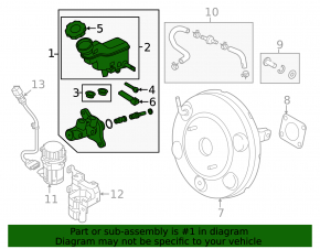 Brake master cylinder with reservoir Kia Soul 14-16