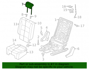 Rear left headrest for VW Tiguan 19-21, gray, leather, dry-cleanable