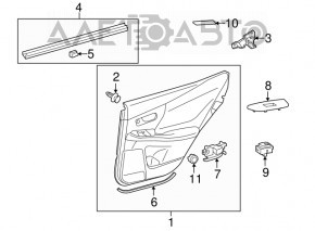 Rear left door panel for Lexus Hs250h 10-12