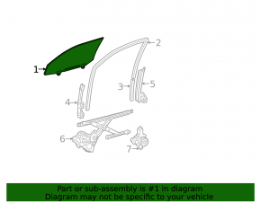 Front left door glass Toyota Avalon 05-12