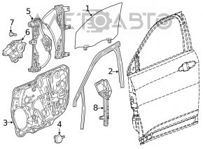 Front right window motor for Jeep Compass 17-26