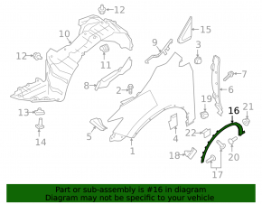 Front right wing arch trim Nissan Murano z52 15- structure
