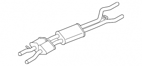 Exhaust line middle part VW Touareg 11-17 3.6
