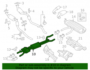 Exhaust line middle part VW Touareg 11-17 3.6