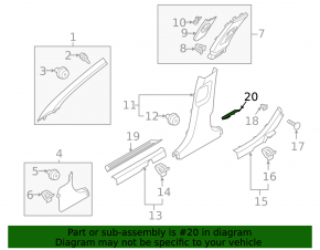 Outer rear left door sill plate for Hyundai Sonata 20-23, black, HEV