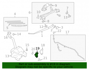 Front Washer Motor Subaru XV Crosstrek 13-17