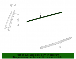 Upper rear left door molding for Mercedes H247 GLA 20-26 chrome