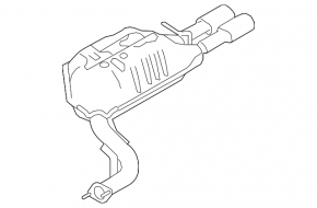 Rear muffler with barrel for Mazda6 09-13 2.5