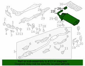 Muffler rear part with barrel Mitsubishi Outlander Sport ASX 10-21