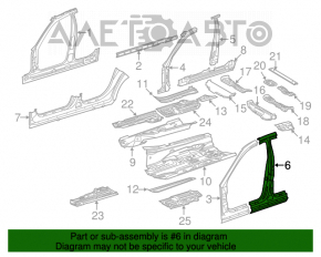 Mercedes W211 black left center pillar